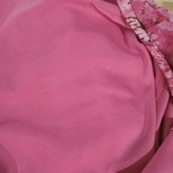 Y2K Dress Pink Floral Chiffon Size 12 believe... Lined Romantic Fairy Whimsical - Picture 10 of 14